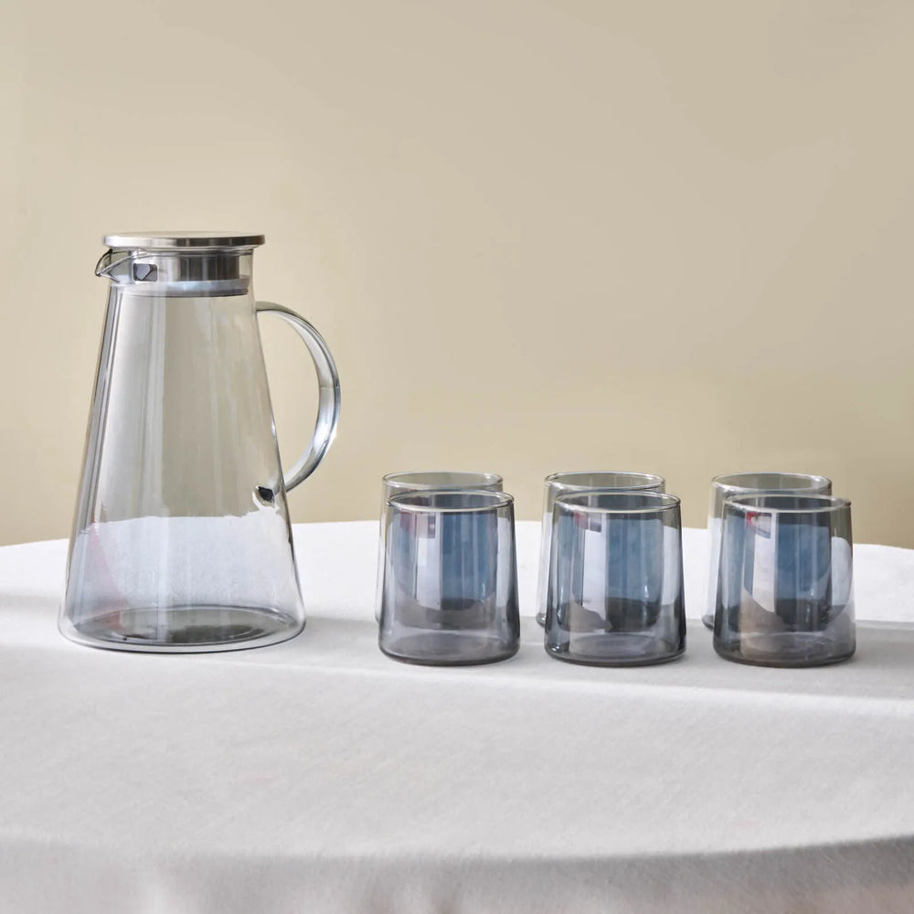 " Karaca Serene 7-teiliges Gläser Set, Anthrazit "
