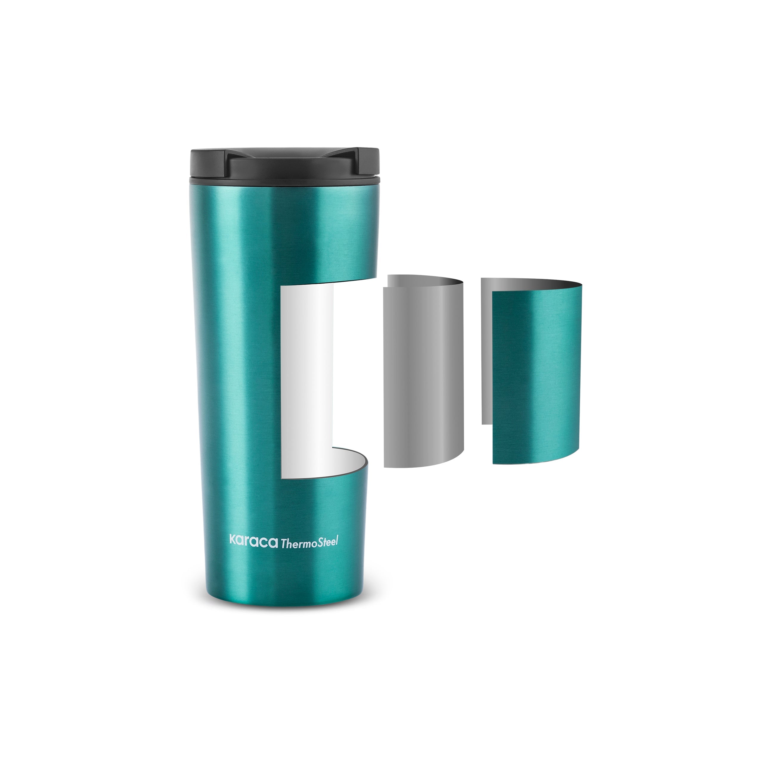 Karaca Sheeny Edelstahl Auslaufsicherer Thermobecher 450 ml Grün