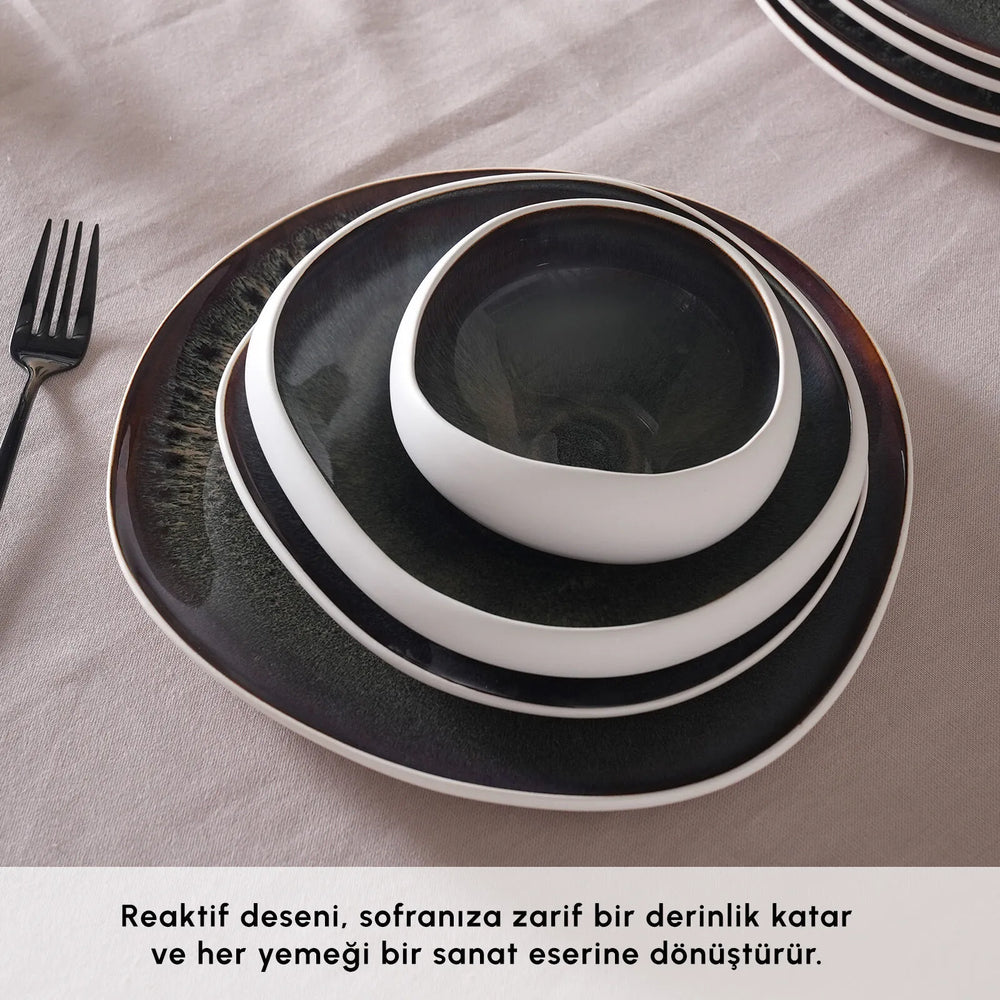 " Karaca Earth Collection Galactic 55-teiliges Tafelservice für 12 Personen – Weiß "