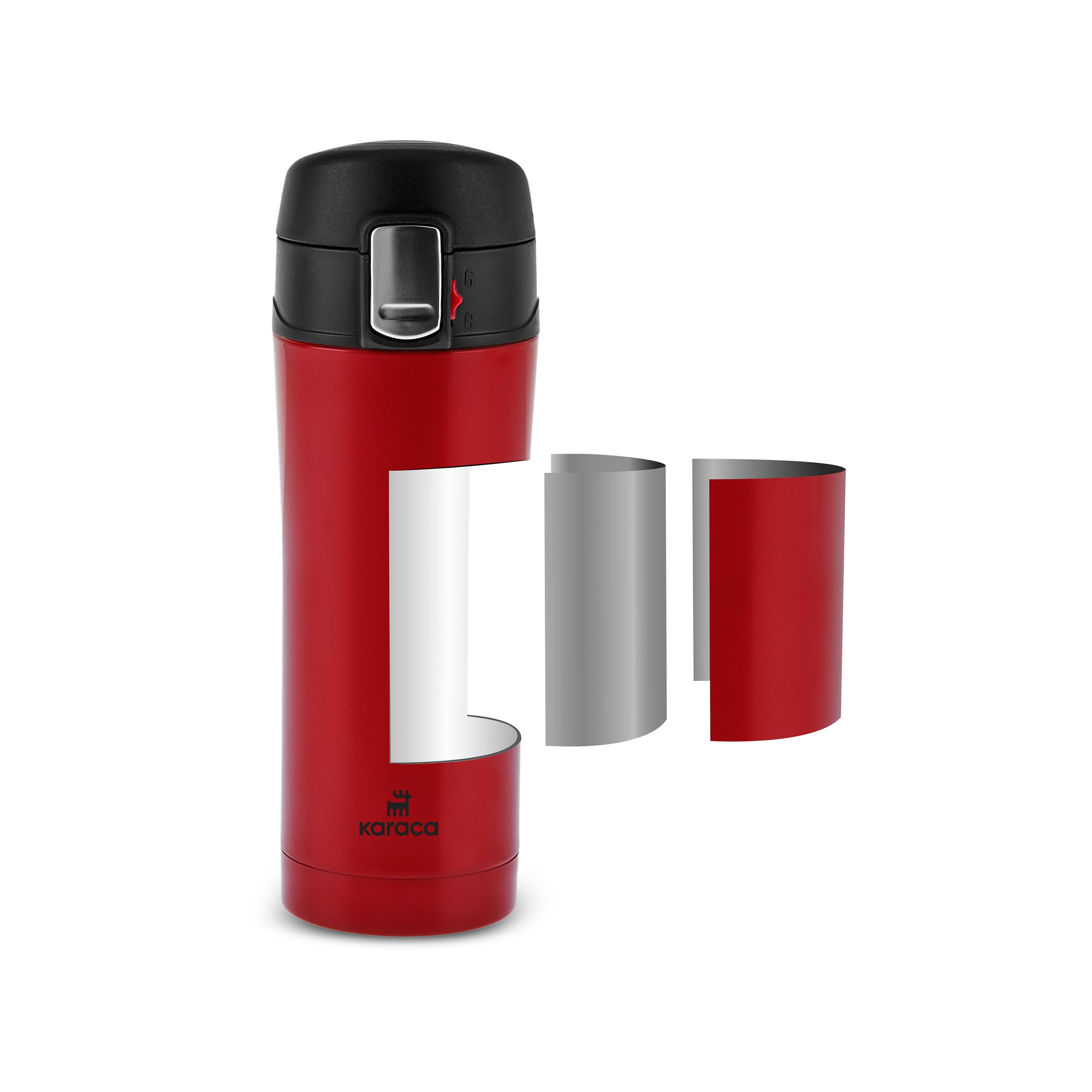 Karaca Pluton Thermosflasche 350ML Rot