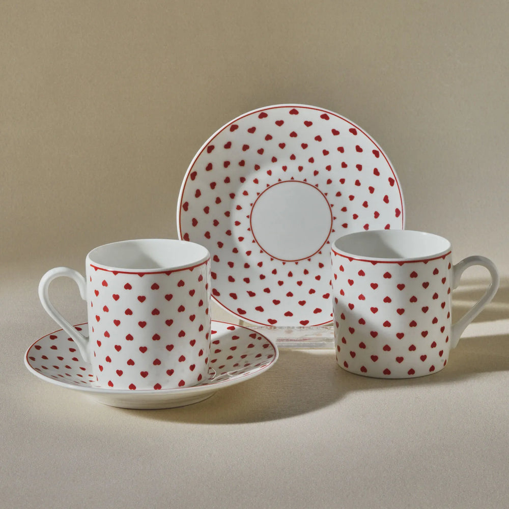 " Karaca Sweet Love für 2 Personen Kaffeetasse, 90 ml "