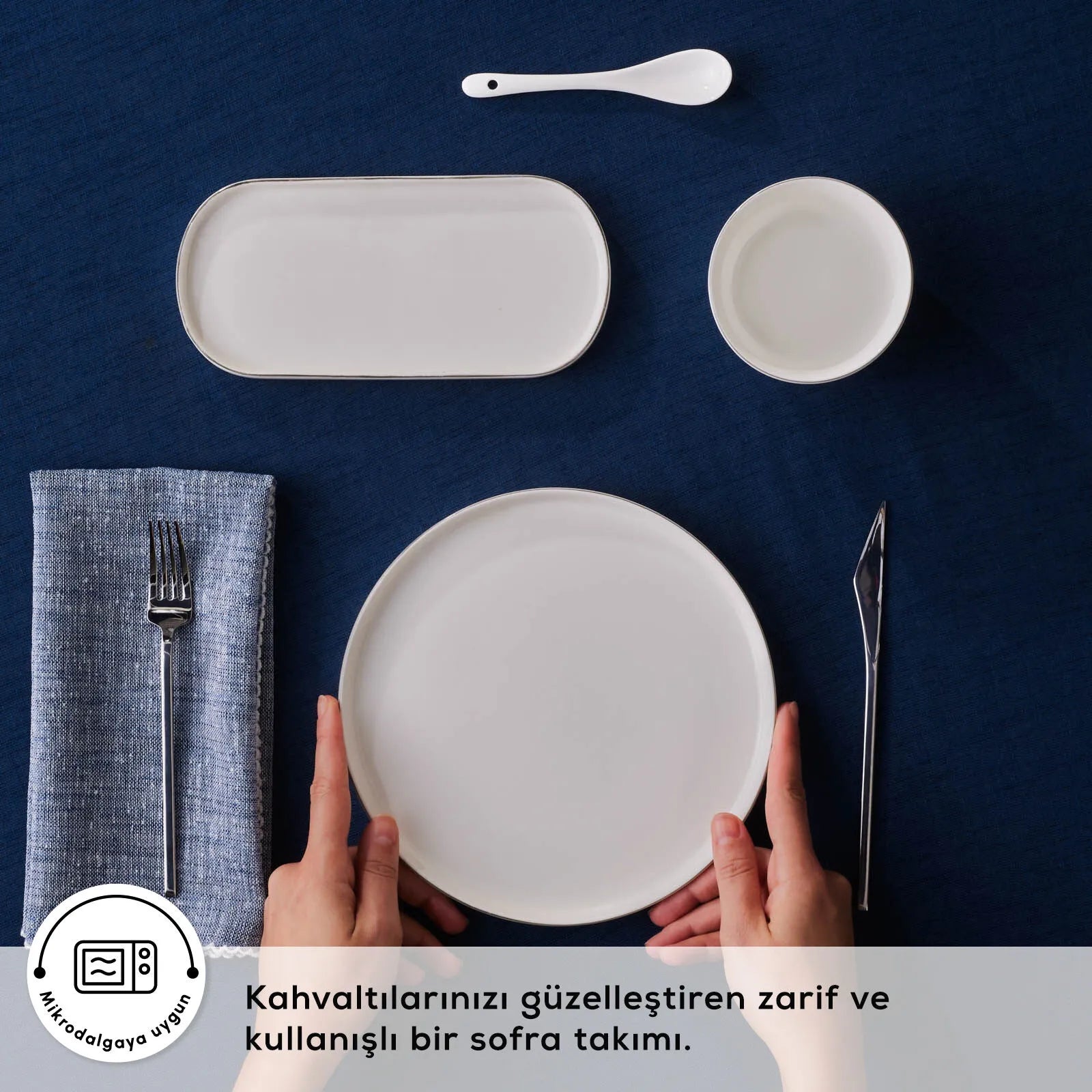 " Karaca Forever Bone Bomo 22-teiliges Frühstücksset für 6 Personen – Platin "