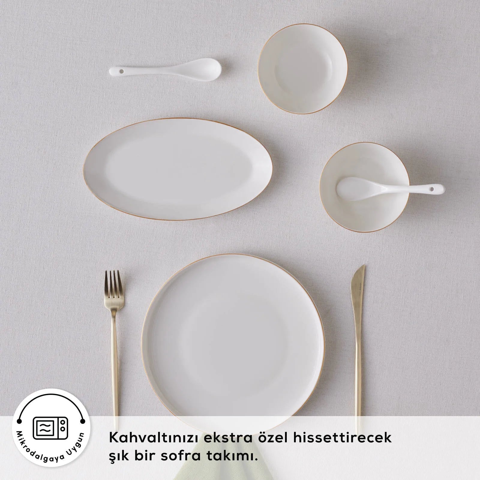 " Karaca Forever Bone Fika 22-Teiliges Frühstücksset Für 6 Personen Gold "
