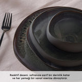 " Karaca Earth Collection Galactic 55-teiliges Tafelservice für 12 Personen – Schwarz "