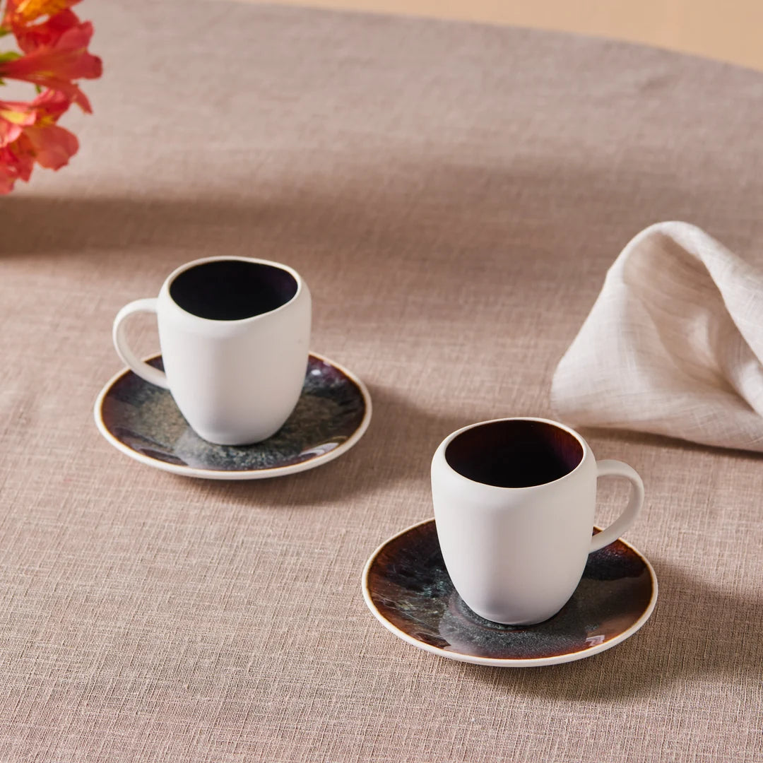Karaca New White Galactic 100 ml Kaffeetassen-Set für 1 Personen