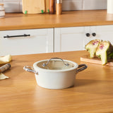 Karaca Swiss Crystal Almond Cream Kasserolle mit Edelstahlgriff 18 cm