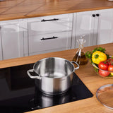Karaca Elite Edelstahl-Induktions-Kochtopf mit Deckel 24 cm Silber