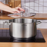 Karaca Elite Edelstahl-Induktions-Kochtopf mit Deckel 28 cm Silber