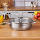 Karaca Elite Edelstahl-Kasserolle Flach 26 cm 34 L