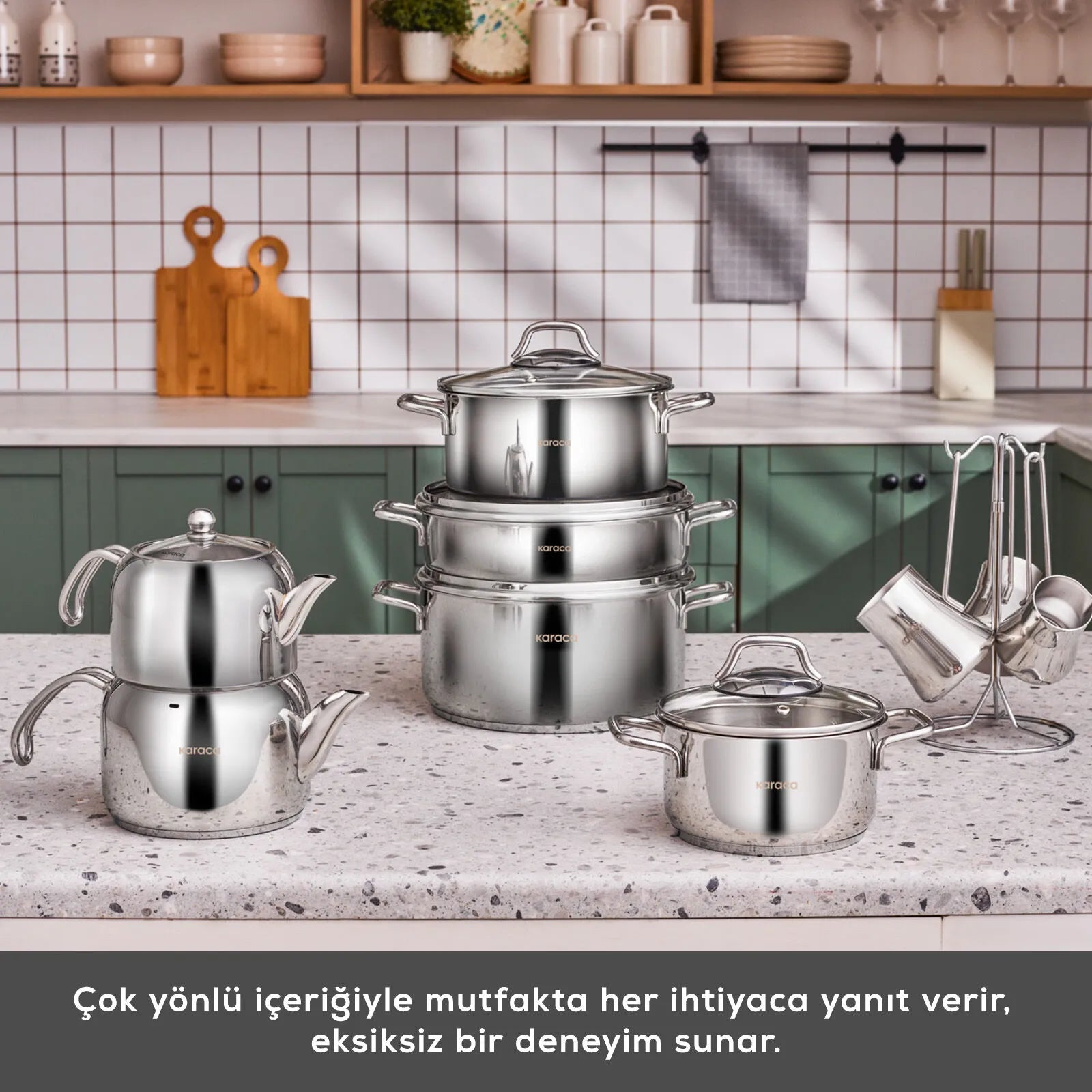 " Karaca Belgrad Kochgeschirrset aus Edelstahll 15-teiligesaus "