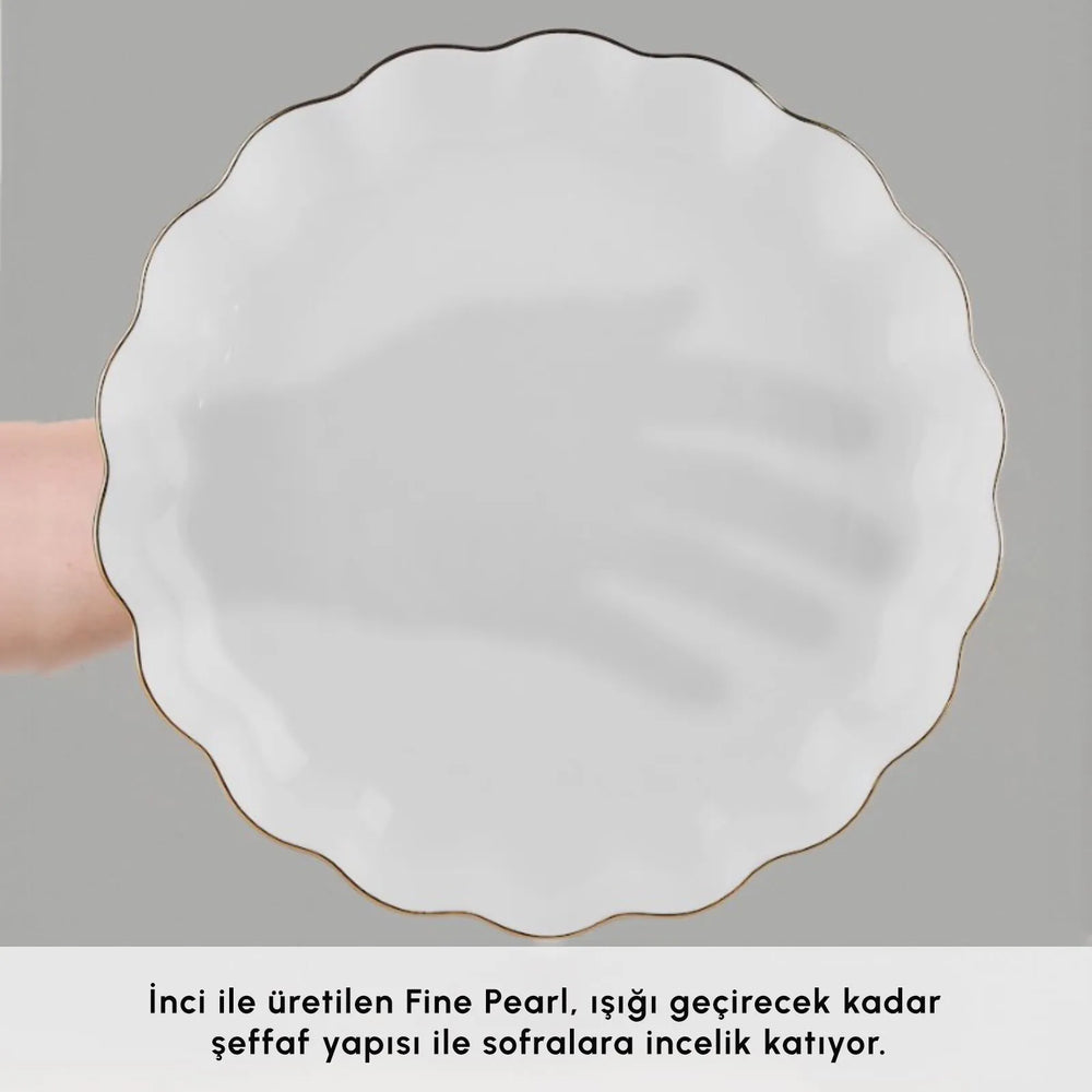 " Karaca Fine Pearl Extra Shell 55-teiliges 12-Personen Geschirrset Gold "