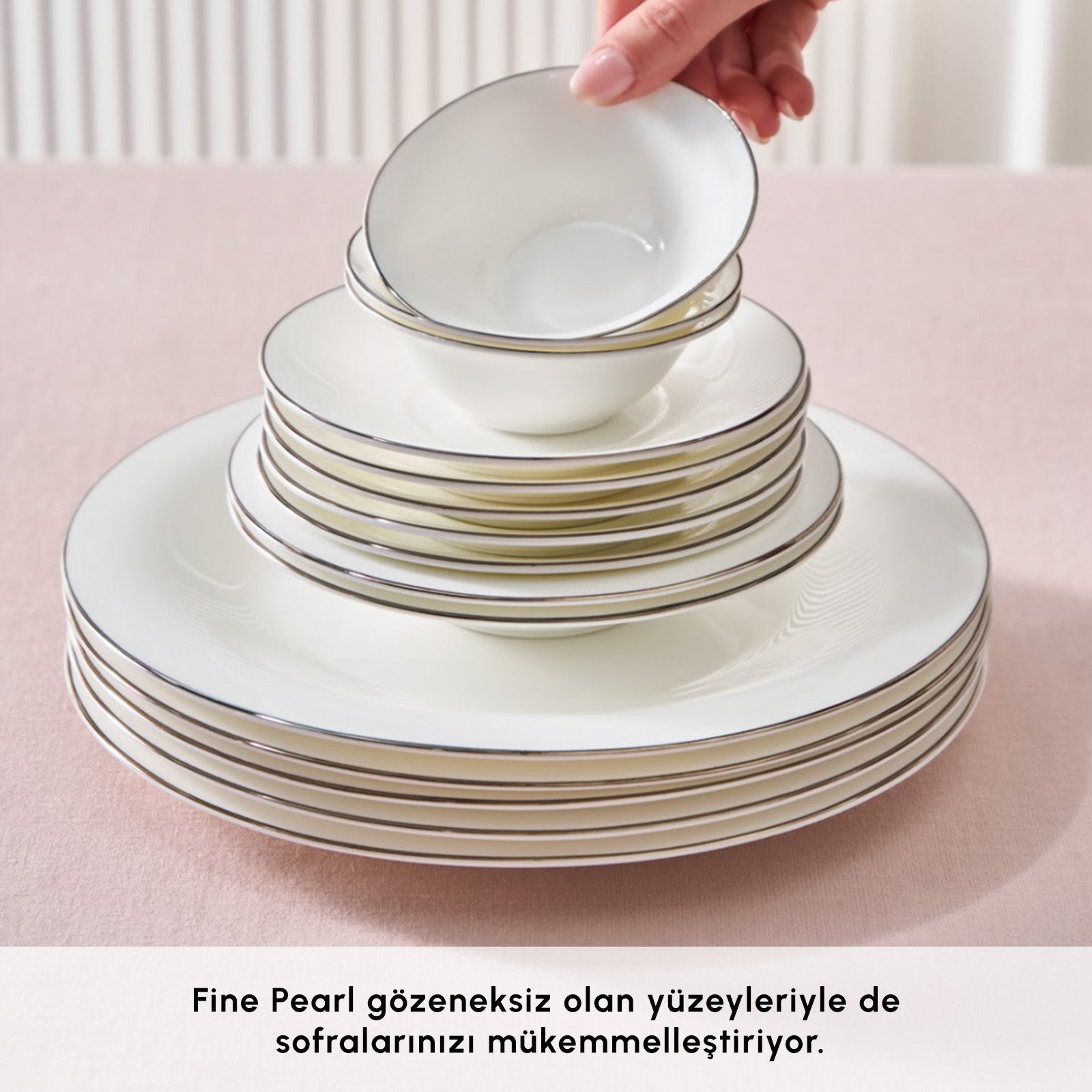 " Karaca Fine Pearl New Fame Frühstücksset für 6 Personen, 26-teilig – Platin "