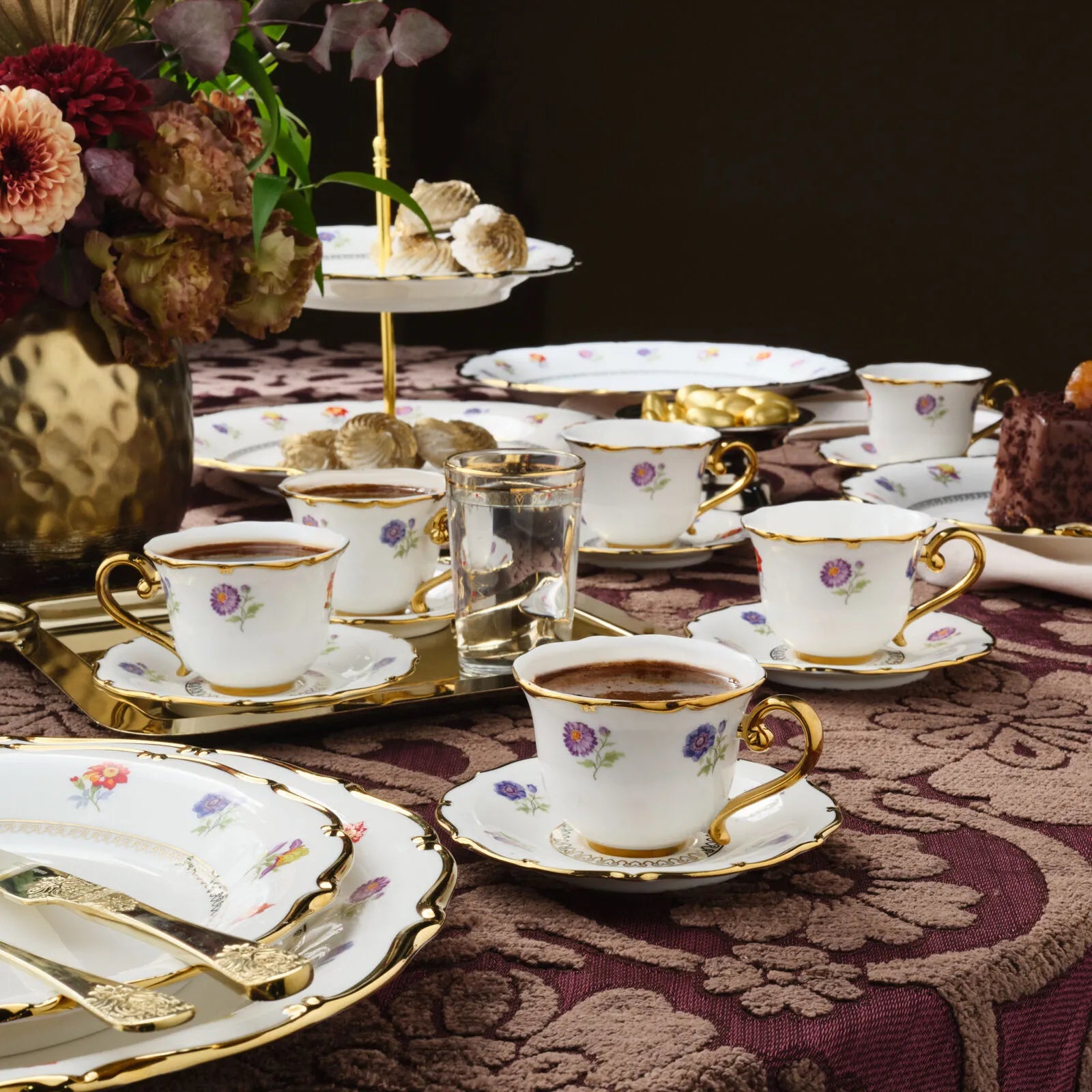 " Karaca Royal Bone Diana Kaffeetassenset für 6 Personen, 90 ml "