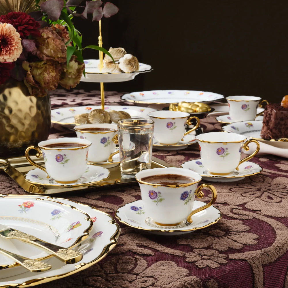 " Karaca Royal Bone Diana Kaffeetassenset für 6 Personen, 90 ml "