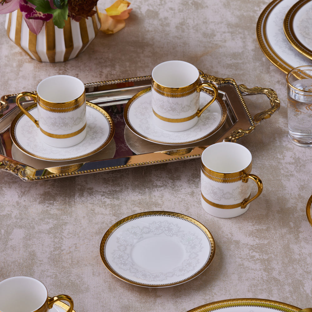 " Karaca Royal Bone Charlotte Kaffeetassenset für 6 Personen, 90 ml "