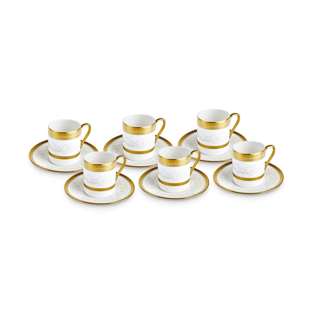 " Karaca Royal Bone Charlotte Kaffeetassenset für 6 Personen, 90 ml "