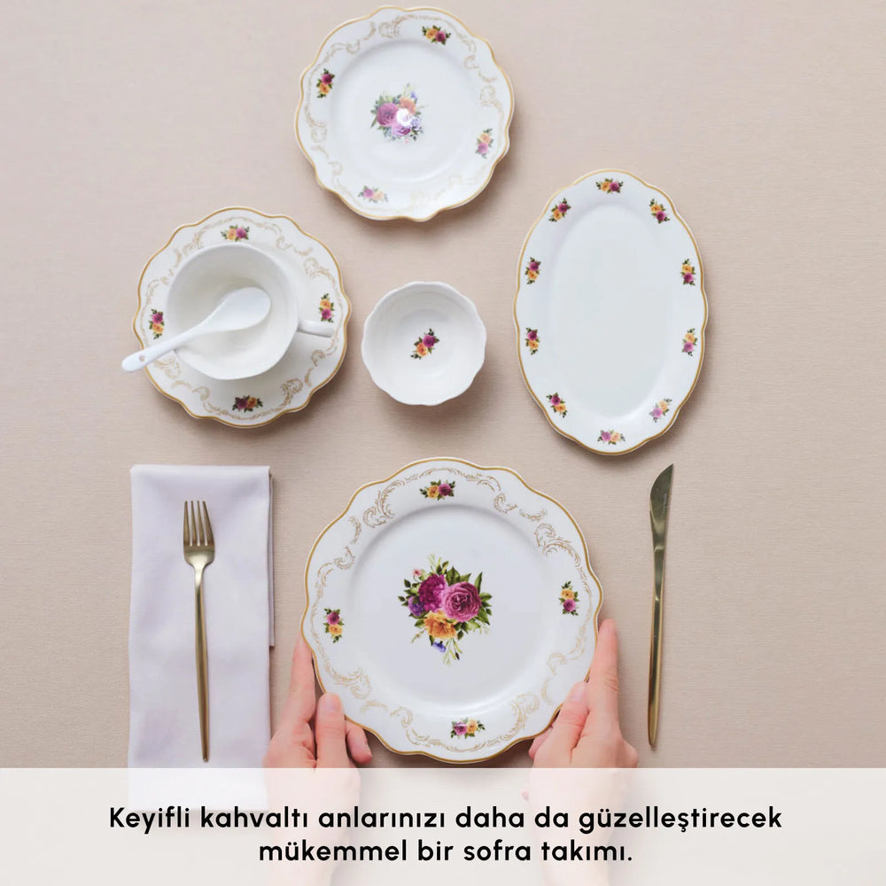 " Karaca Forever Bone Antique Gold 26-teiliges Frühstücksset "