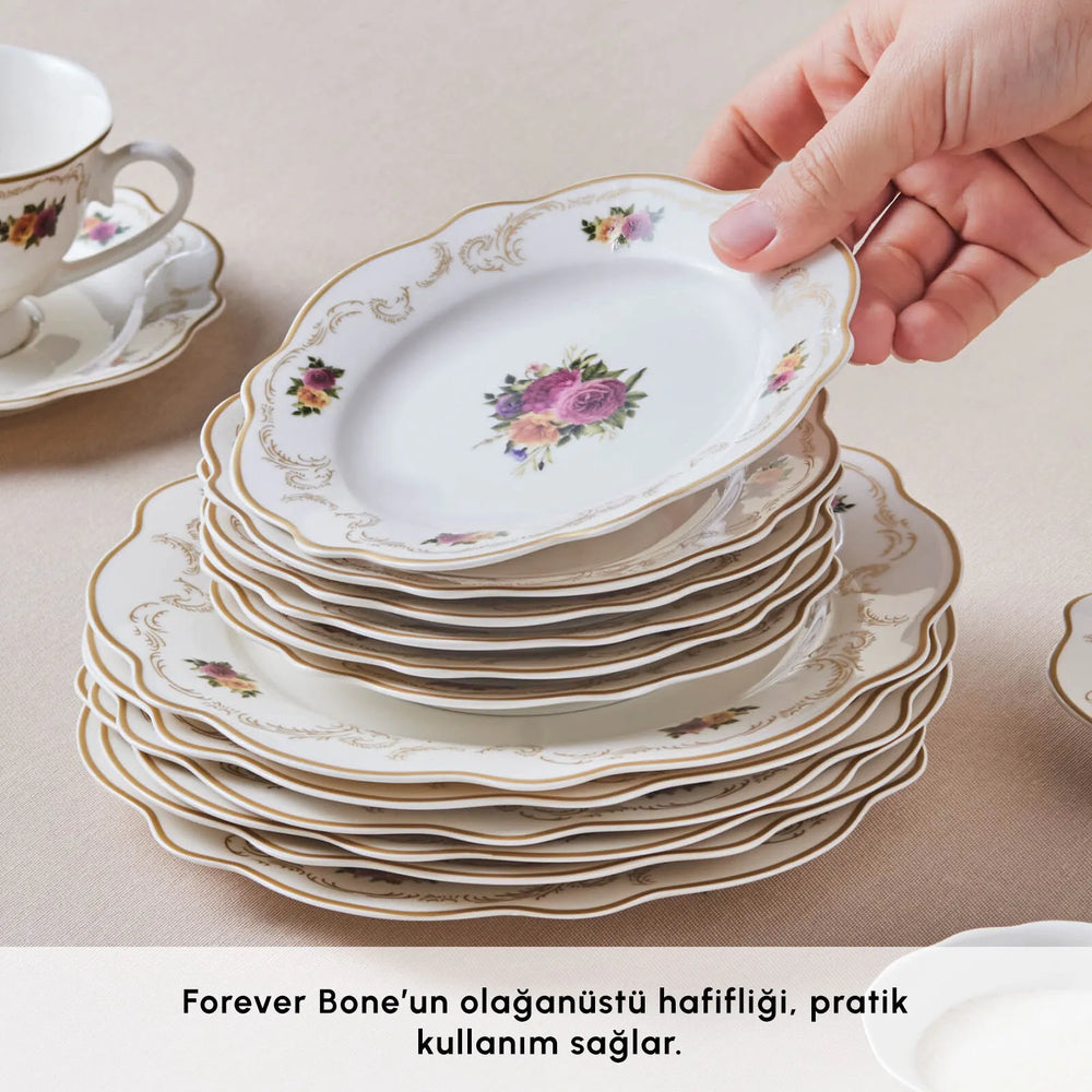 " Karaca Forever Bone Antique Gold 26-teiliges Frühstücksset "