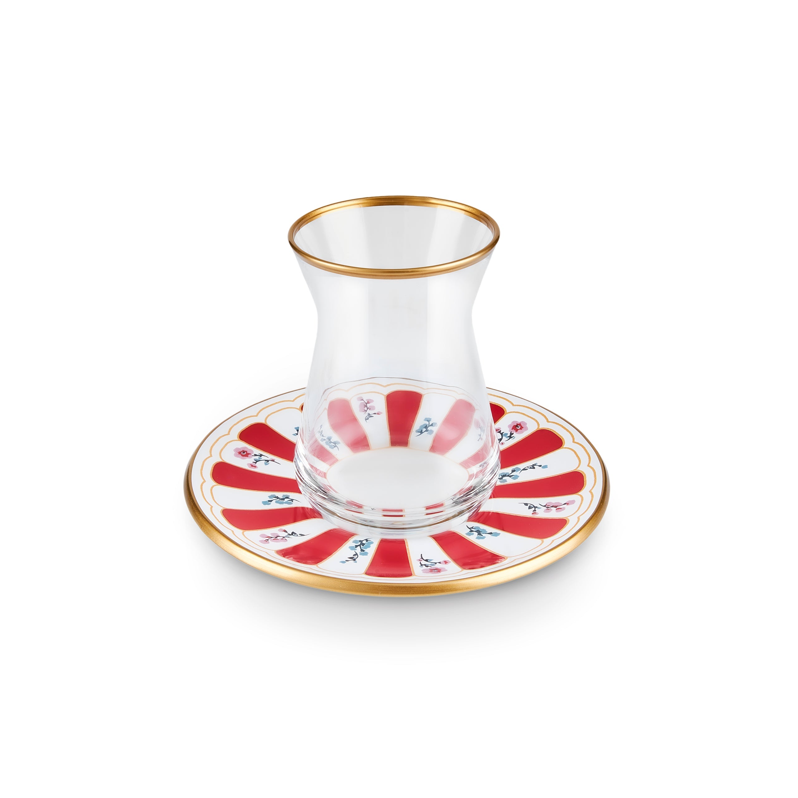 Karaca Bursa Türkisches Teeglas 12-teilig Rot