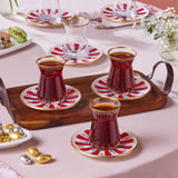 Karaca Bursa Türkisches Teeglas 12-teilig Rot
