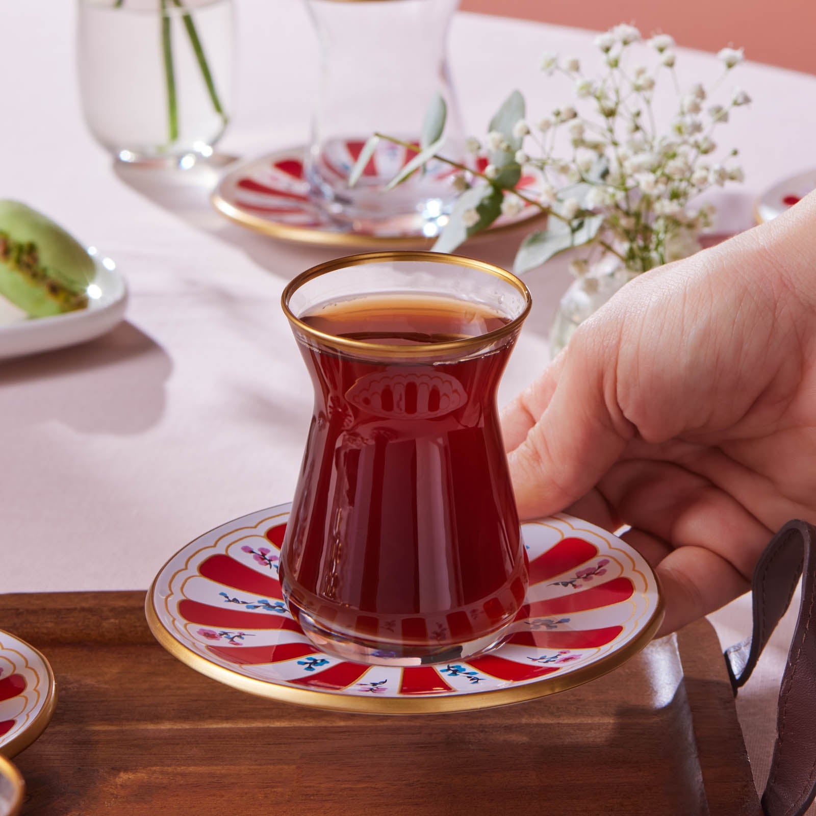 Karaca Bursa Türkisches Teeglas 12-teilig Rot