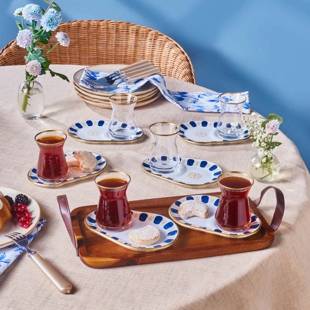 Karaca Belem Marineblau 12-teiliges Teeglas-Set