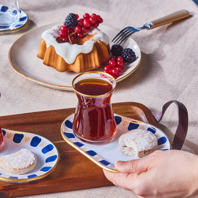 Karaca Belem Marineblau 12-teiliges Teeglas-Set