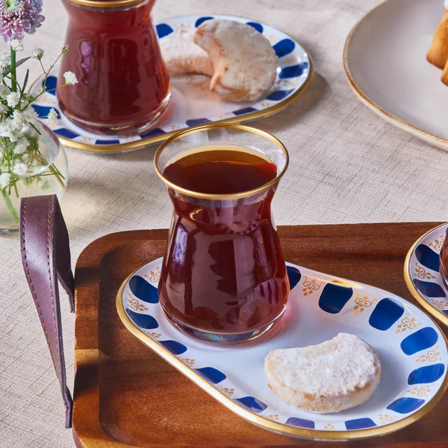 Karaca Belem Marineblau 12-teiliges Teeglas-Set