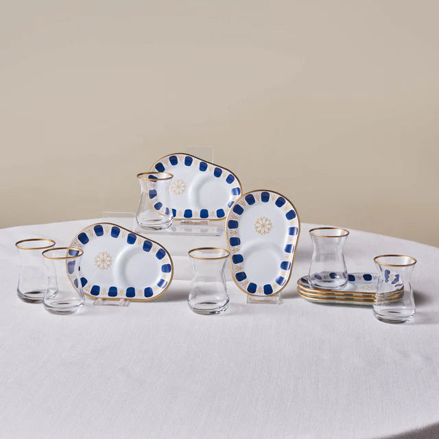 Karaca Belem Marineblau 12-teiliges Teeglas-Set