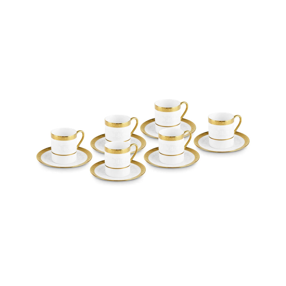 " Karaca Royal Bone Victoria Kaffeetassenset für 6 Personen, 90 ml "