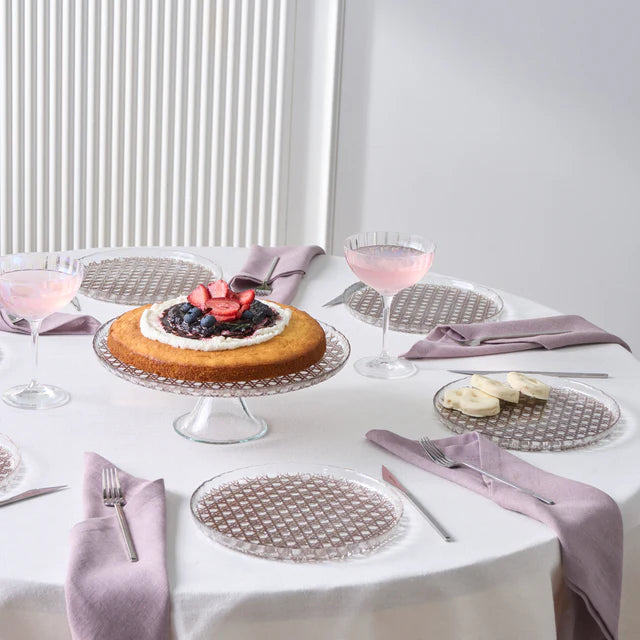 Karaca Rattan Grau-Glitzer 7-teiliges Kuchenset