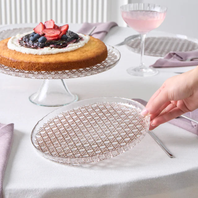 Karaca Rattan Grau-Glitzer 7-teiliges Kuchenset