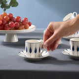 Karaca Ahenk 12-teiliges Bone China Espresso Türkisch-Kaffeetassen-Set für 6 Personen 80 ml Mehrfarbig