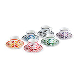 Karaca Tracy Gold 12-teiliges Bone China Espresso Türkisch-Kaffeetassen-Set für 6 Personen 80 ml Mehrfarbig