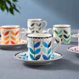Karaca Tracy Gold 12-teiliges Bone China Espresso Türkisch-Kaffeetassen-Set für 6 Personen 80 ml Mehrfarbig