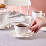 Karaca Nora Embossed Teetassen-Set für 6 Personen 220 ml