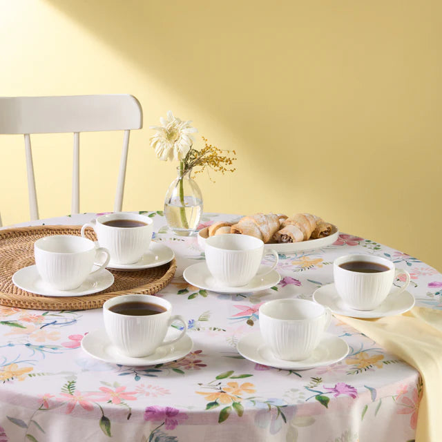 Karaca Anna Embossed Teetassen-Set für 6 Personen 220 ml