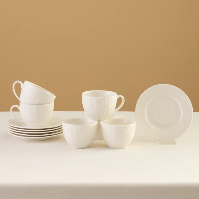 Karaca Anna Embossed Teetassen-Set für 6 Personen 220 ml