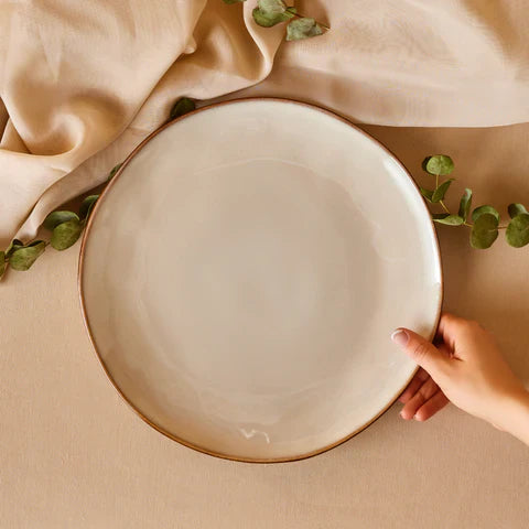 Karaca Aria Reactive Glaze Pizzateller 32 cm Beige