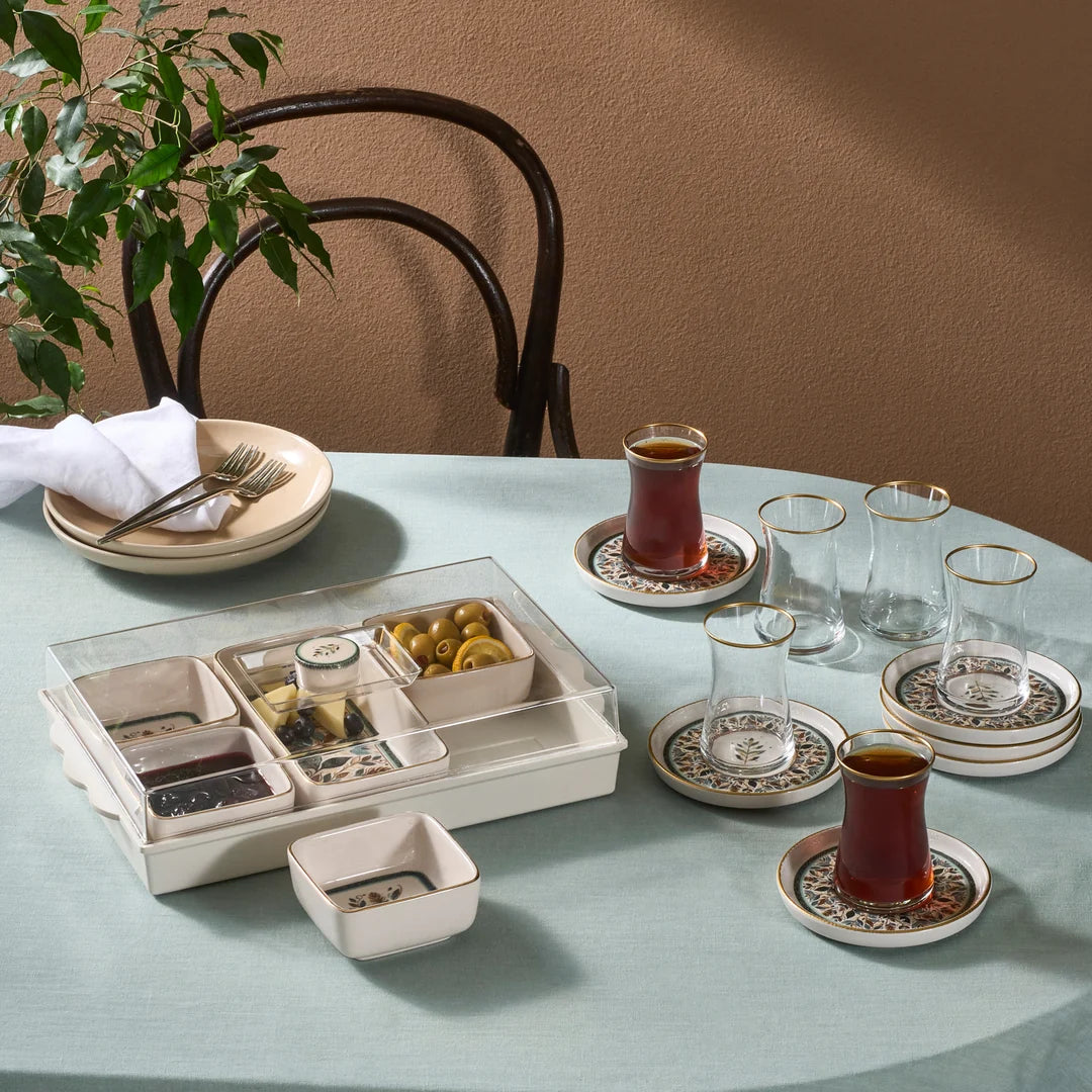 Karaca Clara 7-teiliges Keramik-Frühstücksset Mehrfarbig