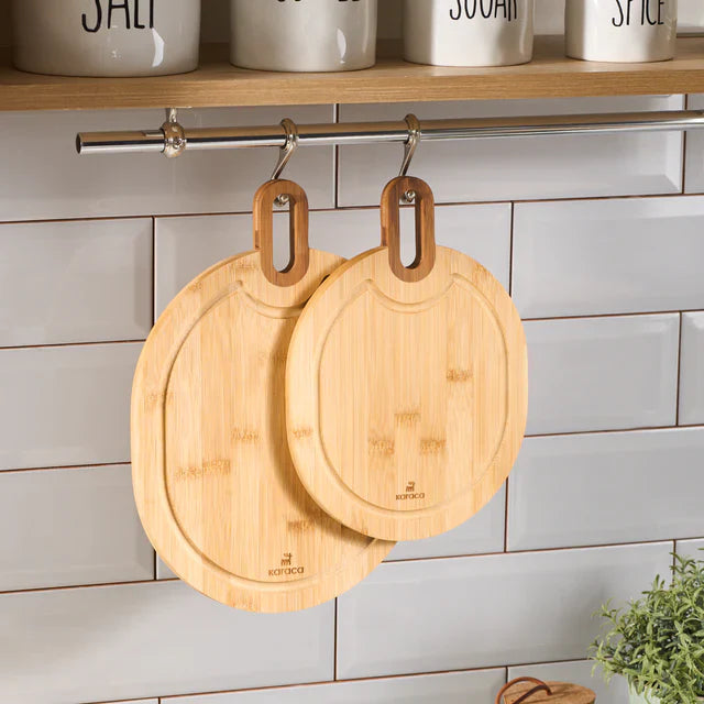 Karaca Ovelcut 2-teiliges Bambus-Schneidebrett-Set Holz