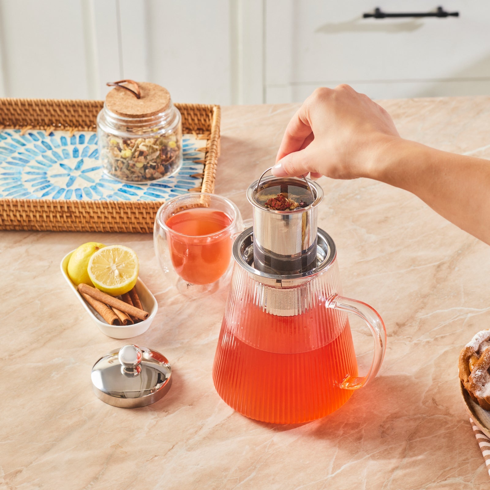 Karaca Lumira Borosilikat Glas Teekanne 1200 ml