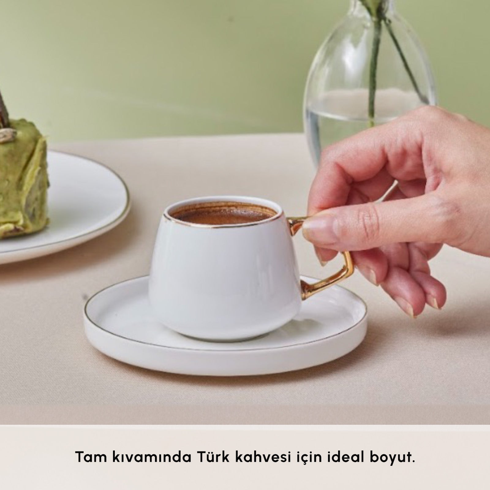 " Karaca Streamline Saturn Kaffeetassen-Set für 6 Personen Gold "