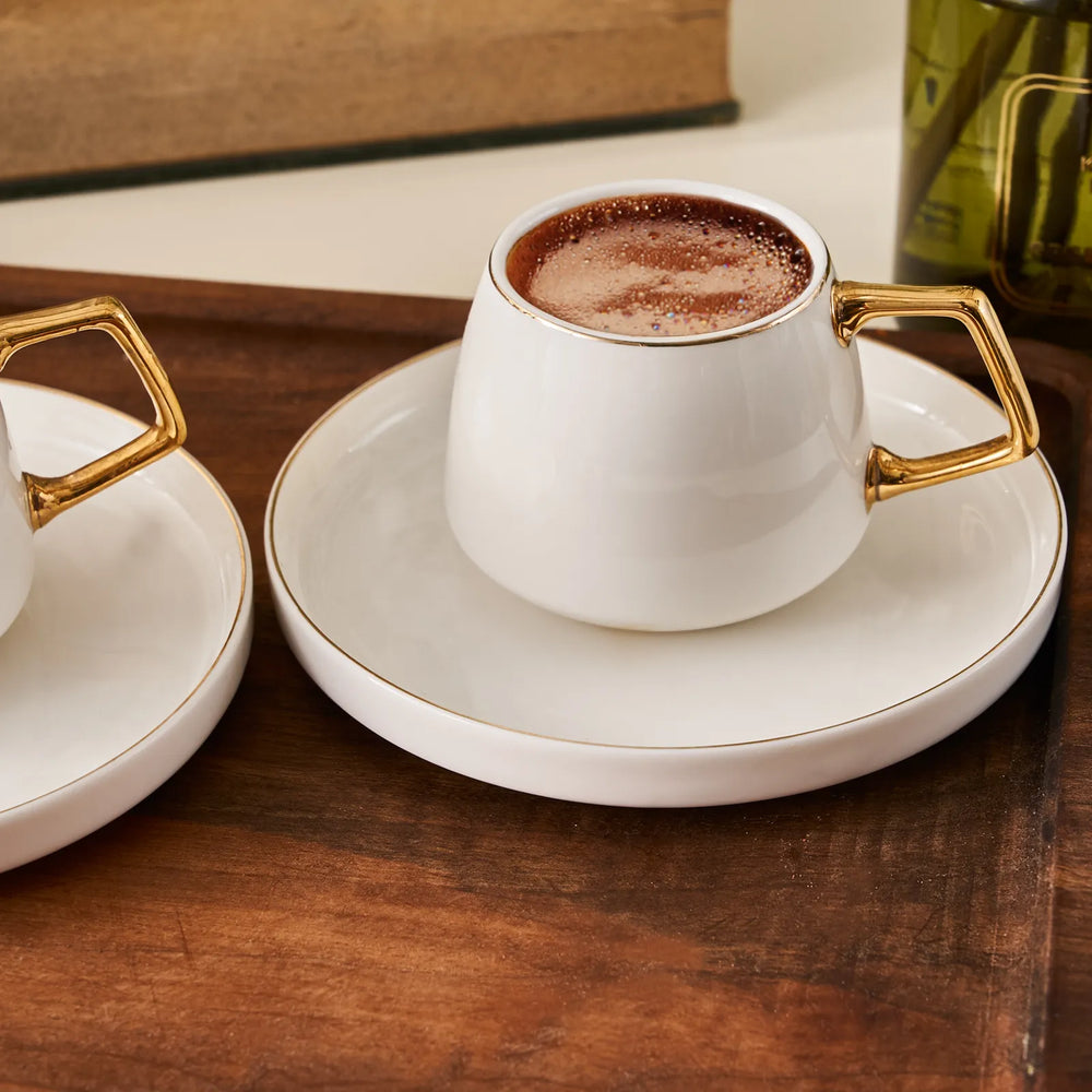 " Karaca Streamline Saturn Kaffeetassen-Set für 6 Personen Gold "