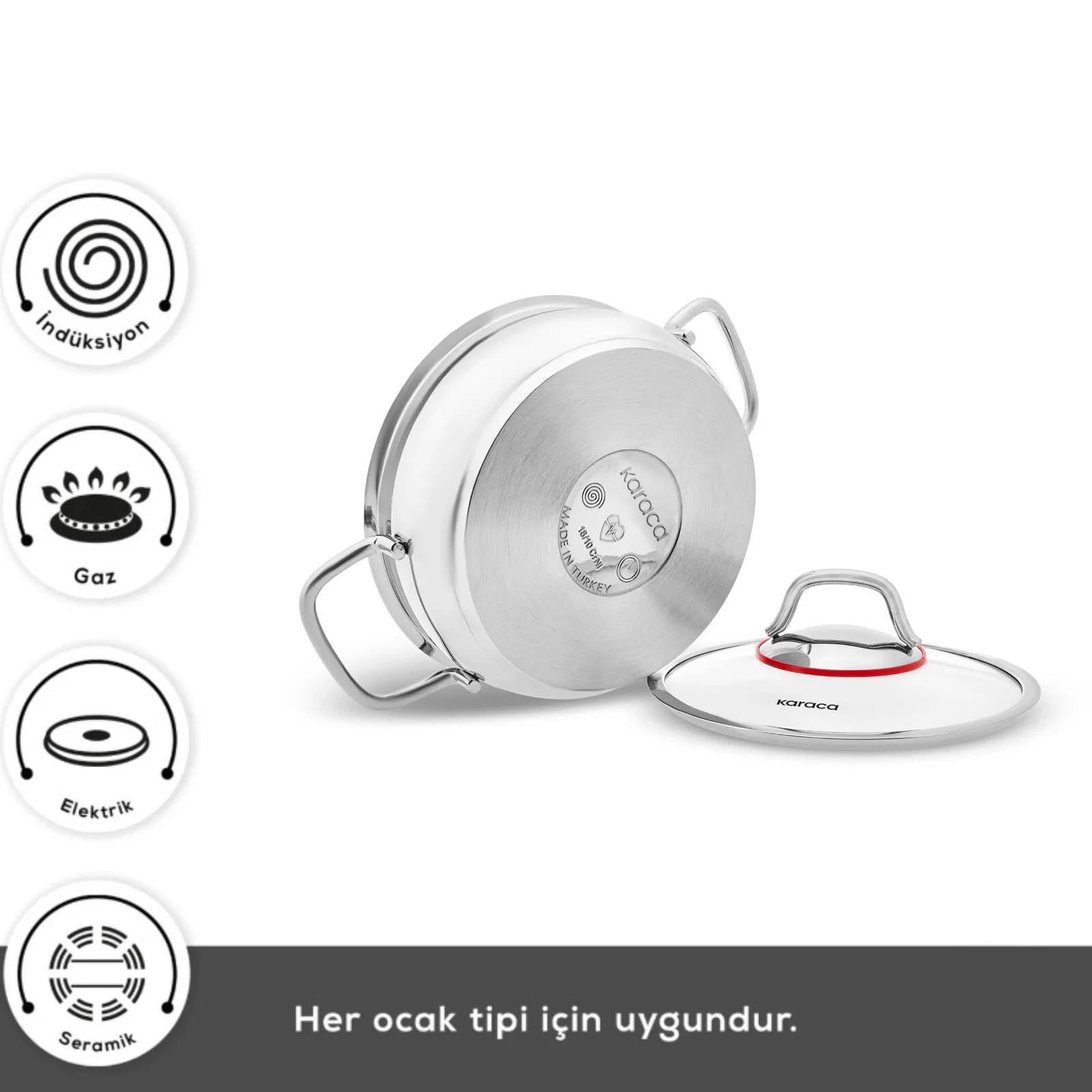 " Karaca Emirgan Kochtopf- Set Edelstahl, 6- teilig, Midi Set "