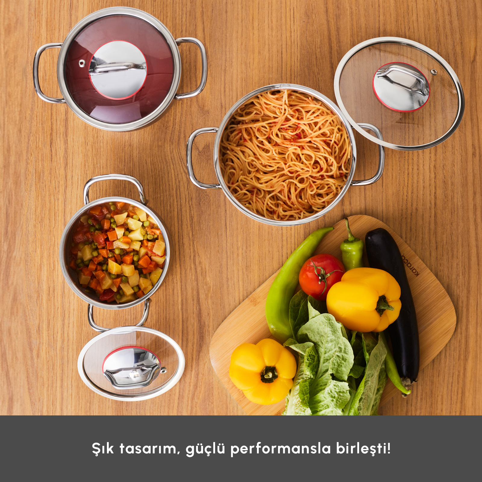 " Karaca Emirgan Kochtopf- Set Edelstahl, 6- teilig, Midi Set "