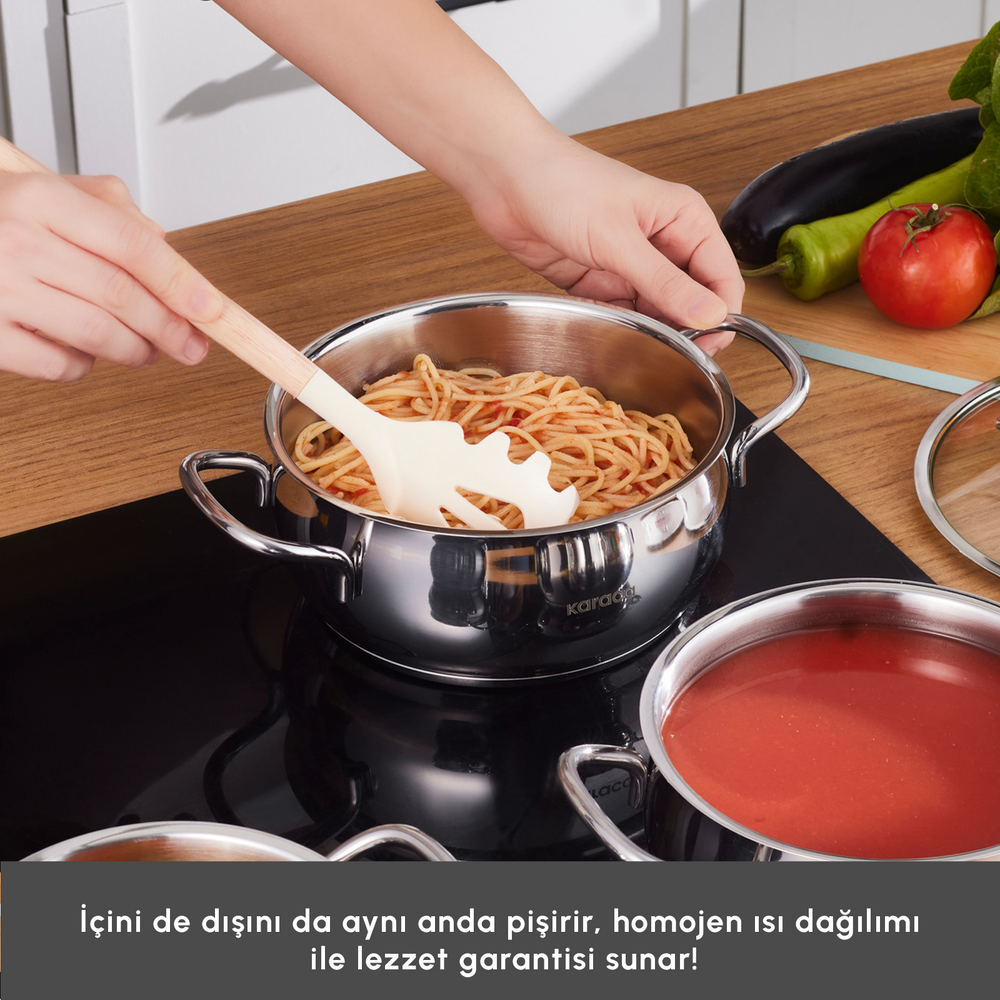 " Karaca Emirgan Kochtopf- Set Edelstahl, 6- teilig, Midi Set "