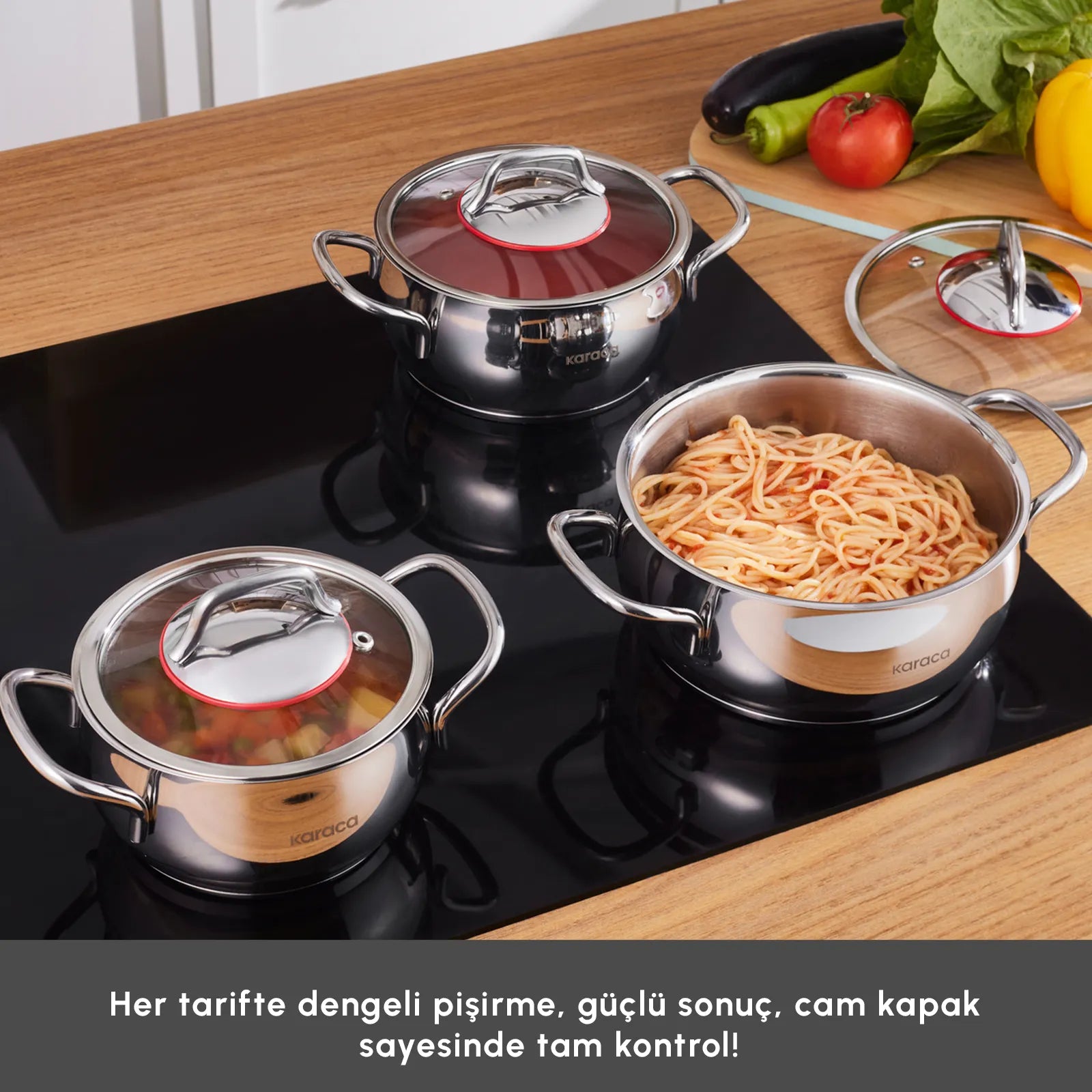 " Karaca Emirgan Kochtopf- Set Edelstahl, 6- teilig, Midi Set "