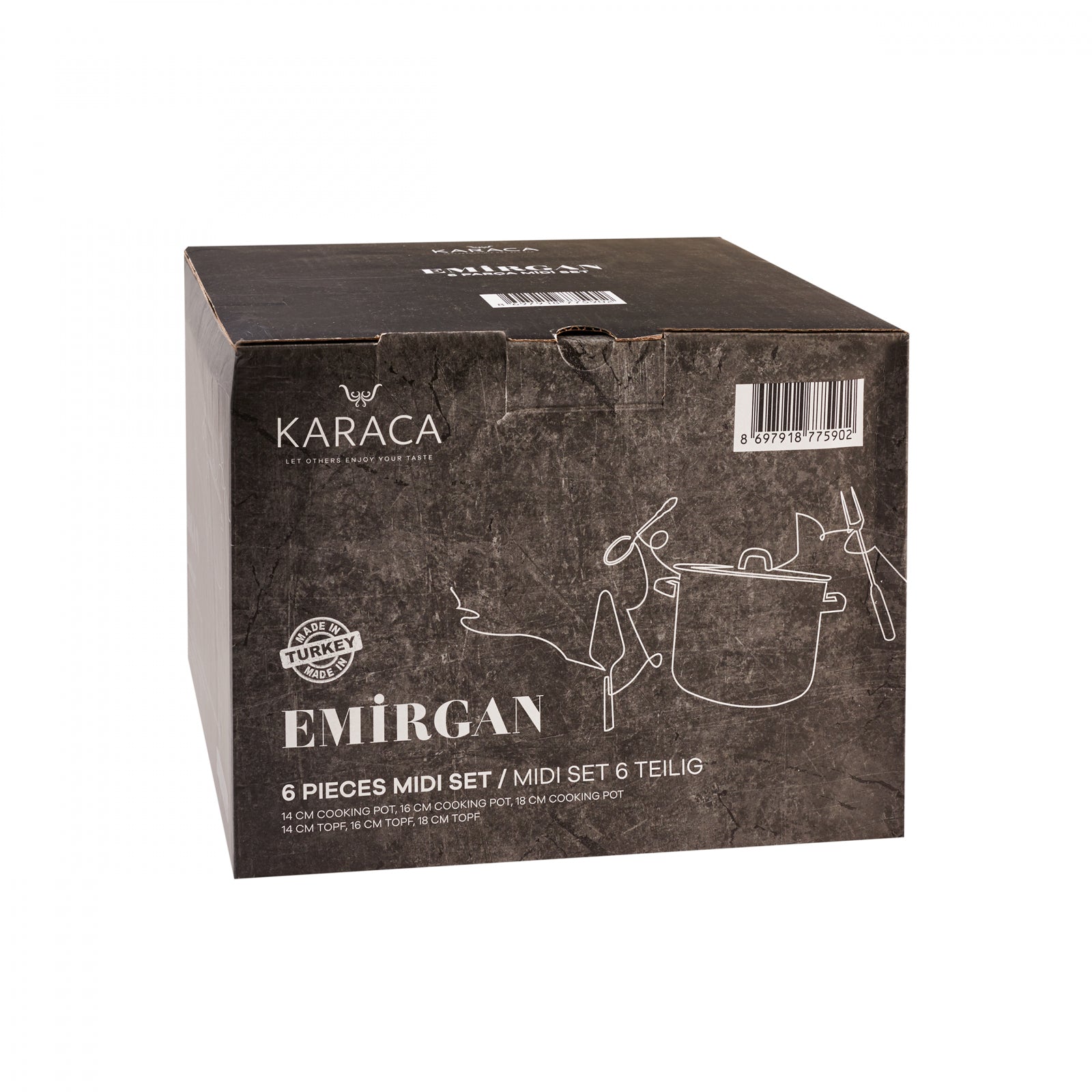 " Karaca Emirgan Kochtopf- Set Edelstahl, 6- teilig, Midi Set "