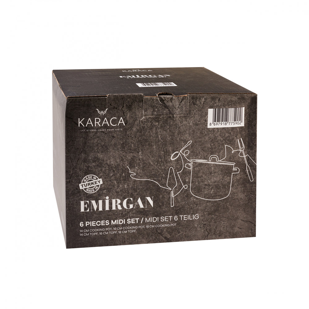 " Karaca Emirgan Kochtopf- Set Edelstahl, 6- teilig, Midi Set "